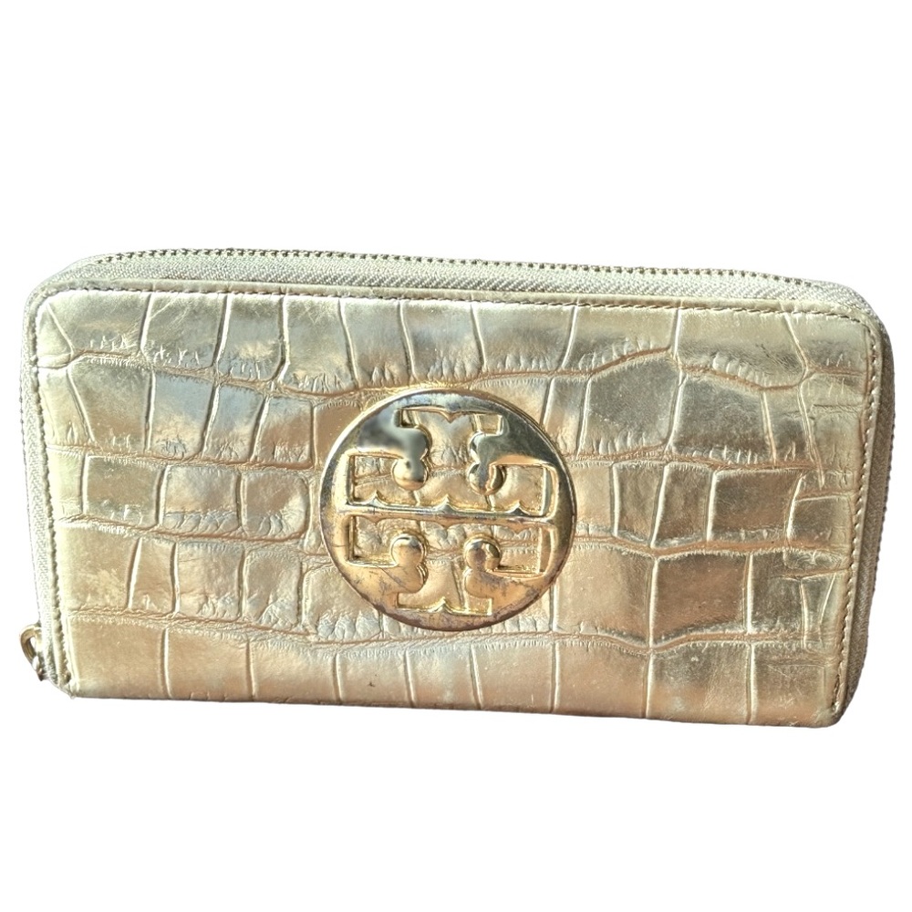 Tory Burch  Zip Continental wallet|Gold Color
